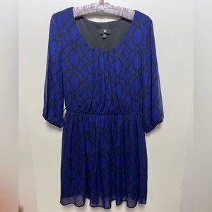 “IZ Byer” SZ: (XL) Black & Blue Dress Missing Belt, Excellent Condition Pretty